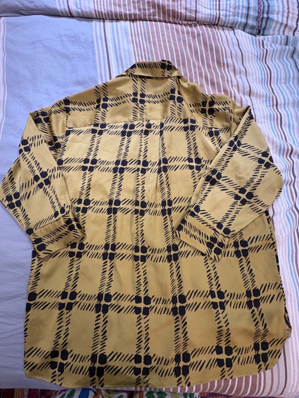 Marni x Uniqlo Yellow & Black Checked Shirt | Oversized Button-Up - Picture 7 of 8